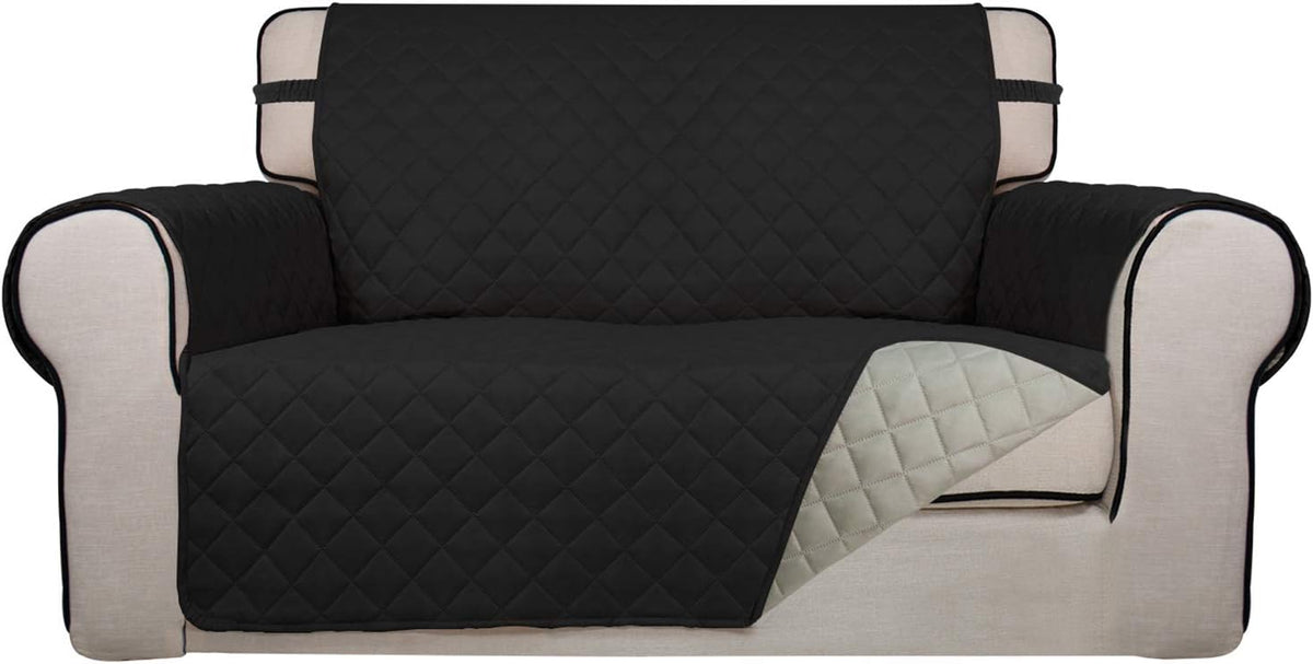 Reversible Quilted Sofa Cover Dog Couch Covers for Sofa, 66 in | Gray/Light Gray, Water Resistant Couch Protector, Washable Pet Couch Cover with Non Slip and Elastic Straps For Kids - Colors B