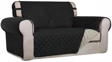 Reversible Quilted Sofa Cover Dog Couch Covers for Sofa, 66 in | Gray/Light Gray, Water Resistant Couch Protector, Washable Pet Couch Cover with Non Slip and Elastic Straps For Kids - Colors B
