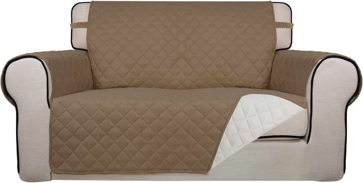 Reversible Quilted Sofa Cover Dog Couch Covers for Sofa, 66 in | Gray/Light Gray, Water Resistant Couch Protector, Washable Pet Couch Cover with Non Slip and Elastic Straps For Kids - Colors B