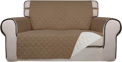 Reversible Quilted Sofa Cover Dog Couch Covers for Sofa, 66 in | Gray/Light Gray, Water Resistant Couch Protector, Washable Pet Couch Cover with Non Slip and Elastic Straps For Kids - Colors B
