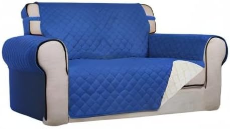 Reversible Quilted Sofa Cover Dog Couch Covers for Sofa, 66 in | Gray/Light Gray, Water Resistant Couch Protector, Washable Pet Couch Cover with Non Slip and Elastic Straps For Kids - Colors B