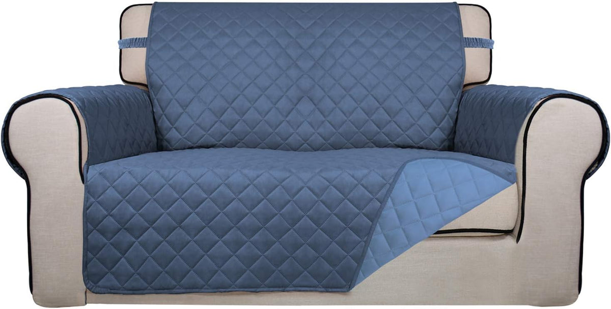 Reversible Quilted Sofa Cover Dog Couch Covers for Sofa, 66 in | Gray/Light Gray, Water Resistant Couch Protector, Washable Pet Couch Cover with Non Slip and Elastic Straps For Kids - Colors B