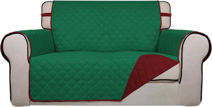 Reversible Quilted Sofa Cover Dog Couch Covers for Sofa, 66 in | Gray/Light Gray, Water Resistant Couch Protector, Washable Pet Couch Cover with Non Slip and Elastic Straps For Kids - Colors B