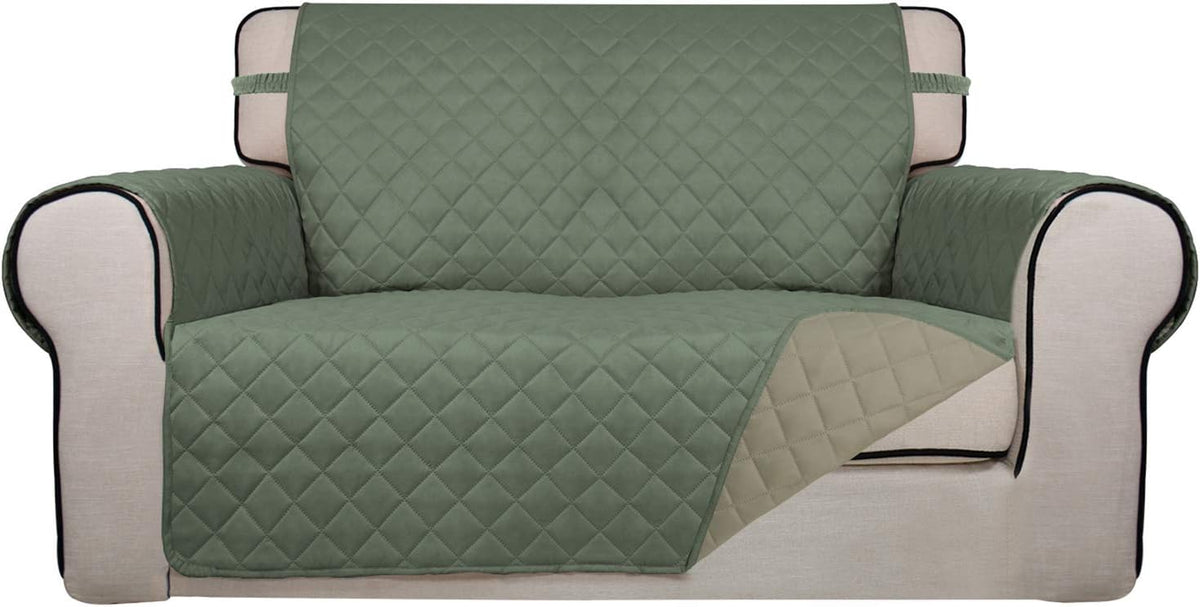 Reversible Quilted Sofa Cover Dog Couch Covers for Sofa, 66 in | Gray/Light Gray, Water Resistant Couch Protector, Washable Pet Couch Cover with Non Slip and Elastic Straps For Kids - Colors B