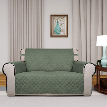 Reversible Quilted Sofa Cover Dog Couch Covers for Sofa, 66 in | Gray/Light Gray, Water Resistant Couch Protector, Washable Pet Couch Cover with Non Slip and Elastic Straps For Kids - Colors B