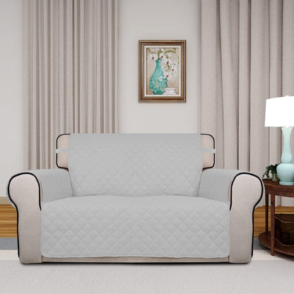 Reversible Quilted Sofa Cover Dog Couch Covers for Sofa, 66 in | Gray/Light Gray, Water Resistant Couch Protector, Washable Pet Couch Cover with Non Slip and Elastic Straps For Kids - Colors B