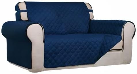 Reversible Quilted Sofa Cover Dog Couch Covers for Sofa, 66 in | Gray/Light Gray, Water Resistant Couch Protector, Washable Pet Couch Cover with Non Slip and Elastic Straps For Kids - Colors B