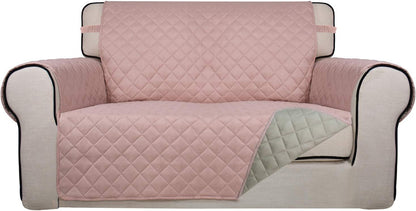 Reversible Quilted Sofa Cover Dog Couch Covers for Sofa, 66 in | Gray/Light Gray, Water Resistant Couch Protector, Washable Pet Couch Cover with Non Slip and Elastic Straps For Kids - Colors B
