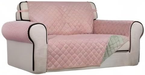Reversible Quilted Sofa Cover Dog Couch Covers for Sofa, 66 in | Gray/Light Gray, Water Resistant Couch Protector, Washable Pet Couch Cover with Non Slip and Elastic Straps For Kids - Colors B