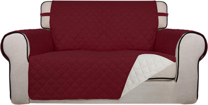 Reversible Quilted Sofa Cover Dog Couch Covers for Sofa, 66 in | Gray/Light Gray, Water Resistant Couch Protector, Washable Pet Couch Cover with Non Slip and Elastic Straps For Kids - Colors B