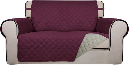 Reversible Quilted Sofa Cover Dog Couch Covers for Sofa, 66 in | Gray/Light Gray, Water Resistant Couch Protector, Washable Pet Couch Cover with Non Slip and Elastic Straps For Kids - Colors B