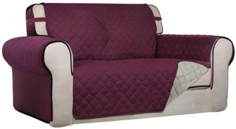 Reversible Quilted Sofa Cover Dog Couch Covers for Sofa, 66 in | Gray/Light Gray, Water Resistant Couch Protector, Washable Pet Couch Cover with Non Slip and Elastic Straps For Kids - Colors B