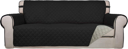 Reversible Quilted Sofa Cover Dog Couch Covers for Sofa, 66 in | Gray/Light Gray, Water Resistant Couch Protector, Washable Pet Couch Cover with Non Slip and Elastic Straps For Kids - Colors B