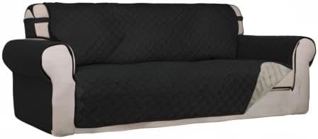 Reversible Quilted Sofa Cover Dog Couch Covers for Sofa, 66 in | Gray/Light Gray, Water Resistant Couch Protector, Washable Pet Couch Cover with Non Slip and Elastic Straps For Kids - Colors B