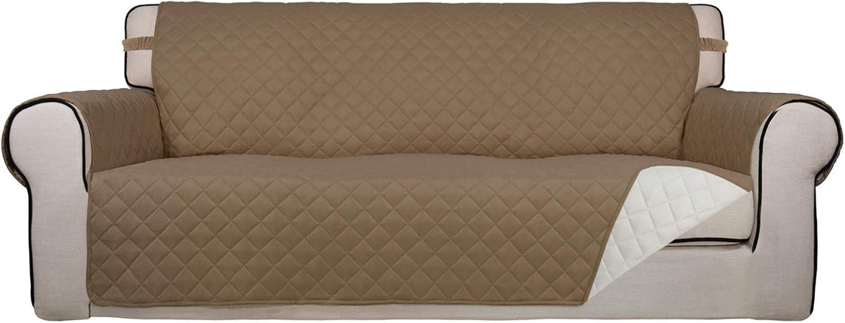 Reversible Quilted Sofa Cover Dog Couch Covers for Sofa, 66 in | Gray/Light Gray, Water Resistant Couch Protector, Washable Pet Couch Cover with Non Slip and Elastic Straps For Kids - Colors B