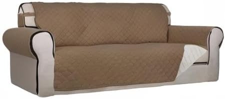 Reversible Quilted Sofa Cover Dog Couch Covers for Sofa, 66 in | Gray/Light Gray, Water Resistant Couch Protector, Washable Pet Couch Cover with Non Slip and Elastic Straps For Kids - Colors B