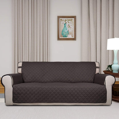 Reversible Quilted Sofa Cover Dog Couch Covers for Sofa, 66 in | Gray/Light Gray, Water Resistant Couch Protector, Washable Pet Couch Cover with Non Slip and Elastic Straps For Kids - Colors B