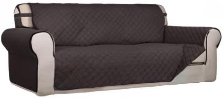 Reversible Quilted Sofa Cover Dog Couch Covers for Sofa, 66 in | Gray/Light Gray, Water Resistant Couch Protector, Washable Pet Couch Cover with Non Slip and Elastic Straps For Kids - Colors B