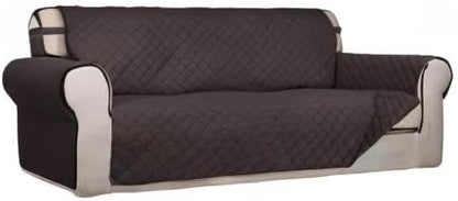 Reversible Quilted Sofa Cover Dog Couch Covers for Sofa, 66 in | Gray/Light Gray, Water Resistant Couch Protector, Washable Pet Couch Cover with Non Slip and Elastic Straps For Kids - Colors B