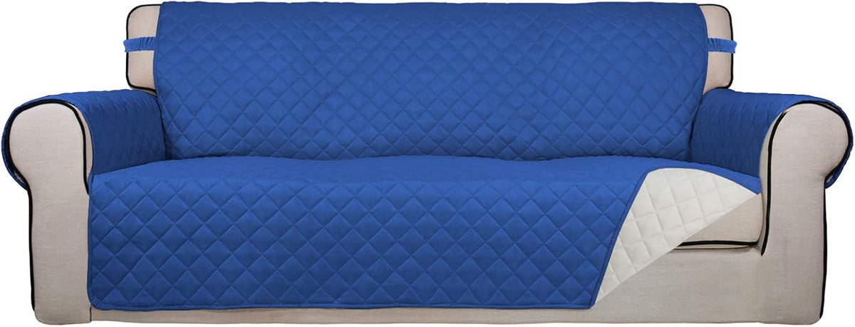 Reversible Quilted Sofa Cover Dog Couch Covers for Sofa, 66 in | Gray/Light Gray, Water Resistant Couch Protector, Washable Pet Couch Cover with Non Slip and Elastic Straps For Kids - Colors B
