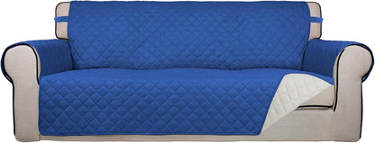 Reversible Quilted Sofa Cover Dog Couch Covers for Sofa, 66 in | Gray/Light Gray, Water Resistant Couch Protector, Washable Pet Couch Cover with Non Slip and Elastic Straps For Kids - Colors B