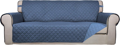 Reversible Quilted Sofa Cover Dog Couch Covers for Sofa, 66 in | Gray/Light Gray, Water Resistant Couch Protector, Washable Pet Couch Cover with Non Slip and Elastic Straps For Kids - Colors B