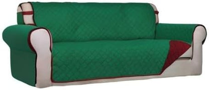 Reversible Quilted Sofa Cover Dog Couch Covers for Sofa, 66 in | Gray/Light Gray, Water Resistant Couch Protector, Washable Pet Couch Cover with Non Slip and Elastic Straps For Kids - Colors B