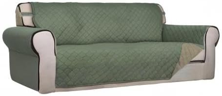 Reversible Quilted Sofa Cover Dog Couch Covers for Sofa, 66 in | Gray/Light Gray, Water Resistant Couch Protector, Washable Pet Couch Cover with Non Slip and Elastic Straps For Kids - Colors B