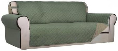 Reversible Quilted Sofa Cover Dog Couch Covers for Sofa, 66 in | Gray/Light Gray, Water Resistant Couch Protector, Washable Pet Couch Cover with Non Slip and Elastic Straps For Kids - Colors B