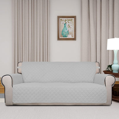 Reversible Quilted Sofa Cover Dog Couch Covers for Sofa, 66 in | Gray/Light Gray, Water Resistant Couch Protector, Washable Pet Couch Cover with Non Slip and Elastic Straps For Kids - Colors B
