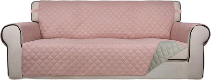 Reversible Quilted Sofa Cover Dog Couch Covers for Sofa, 66 in | Gray/Light Gray, Water Resistant Couch Protector, Washable Pet Couch Cover with Non Slip and Elastic Straps For Kids - Colors B