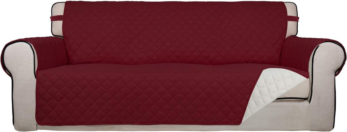 Reversible Quilted Sofa Cover Dog Couch Covers for Sofa, 66 in | Gray/Light Gray, Water Resistant Couch Protector, Washable Pet Couch Cover with Non Slip and Elastic Straps For Kids - Colors B