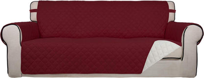 Reversible Quilted Sofa Cover Dog Couch Covers for Sofa, 66 in | Gray/Light Gray, Water Resistant Couch Protector, Washable Pet Couch Cover with Non Slip and Elastic Straps For Kids - Colors B