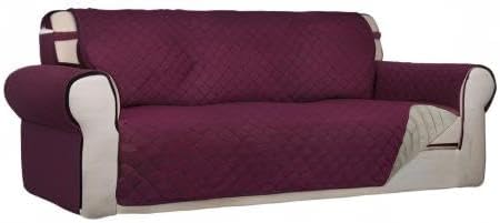 Reversible Quilted Sofa Cover Dog Couch Covers for Sofa, 66 in | Gray/Light Gray, Water Resistant Couch Protector, Washable Pet Couch Cover with Non Slip and Elastic Straps For Kids - Colors B