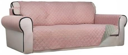 Reversible Quilted Sofa Cover Dog Couch Covers for Sofa, 66 in | Gray/Light Gray, Water Resistant Couch Protector, Washable Pet Couch Cover with Non Slip and Elastic Straps For Kids - Colors B