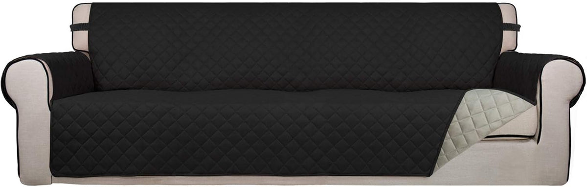 Reversible Quilted Sofa Cover Dog Couch Covers for Sofa, 66 in | Gray/Light Gray, Water Resistant Couch Protector, Washable Pet Couch Cover with Non Slip and Elastic Straps For Kids - Colors B