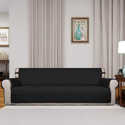 Reversible Quilted Sofa Cover Dog Couch Covers for Sofa, 66 in | Gray/Light Gray, Water Resistant Couch Protector, Washable Pet Couch Cover with Non Slip and Elastic Straps For Kids - Colors B