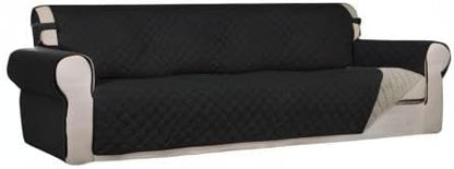 Reversible Quilted Sofa Cover Dog Couch Covers for Sofa, 66 in | Gray/Light Gray, Water Resistant Couch Protector, Washable Pet Couch Cover with Non Slip and Elastic Straps For Kids - Colors B