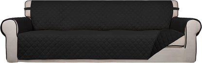 Reversible Quilted Sofa Cover Dog Couch Covers for Sofa, 66 in | Gray/Light Gray, Water Resistant Couch Protector, Washable Pet Couch Cover with Non Slip and Elastic Straps For Kids - Colors B