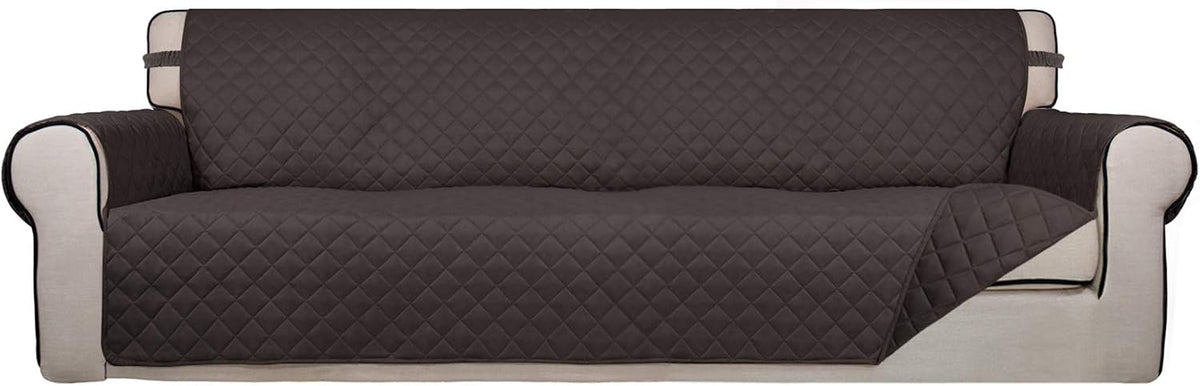 Reversible Quilted Sofa Cover Dog Couch Covers for Sofa, 66 in | Gray/Light Gray, Water Resistant Couch Protector, Washable Pet Couch Cover with Non Slip and Elastic Straps For Kids - Colors B