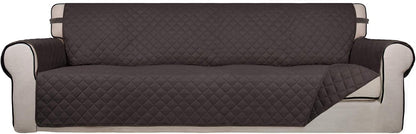 Reversible Quilted Sofa Cover Dog Couch Covers for Sofa, 66 in | Gray/Light Gray, Water Resistant Couch Protector, Washable Pet Couch Cover with Non Slip and Elastic Straps For Kids - Colors B