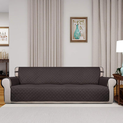 Reversible Quilted Sofa Cover Dog Couch Covers for Sofa, 66 in | Gray/Light Gray, Water Resistant Couch Protector, Washable Pet Couch Cover with Non Slip and Elastic Straps For Kids - Colors B