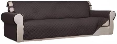 Reversible Quilted Sofa Cover Dog Couch Covers for Sofa, 66 in | Gray/Light Gray, Water Resistant Couch Protector, Washable Pet Couch Cover with Non Slip and Elastic Straps For Kids - Colors B