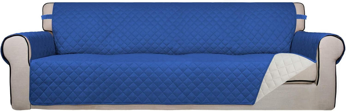 Reversible Quilted Sofa Cover Dog Couch Covers for Sofa, 66 in | Gray/Light Gray, Water Resistant Couch Protector, Washable Pet Couch Cover with Non Slip and Elastic Straps For Kids - Colors B