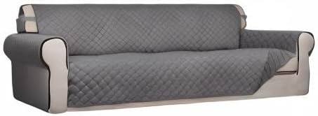 Reversible Quilted Sofa Cover Dog Couch Covers for Sofa, 66 in | Gray/Light Gray, Water Resistant Couch Protector, Washable Pet Couch Cover with Non Slip and Elastic Straps For Kids - Colors B