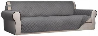 Reversible Quilted Sofa Cover Dog Couch Covers for Sofa, 66 in | Gray/Light Gray, Water Resistant Couch Protector, Washable Pet Couch Cover with Non Slip and Elastic Straps For Kids - Colors B