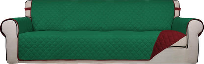 Reversible Quilted Sofa Cover Dog Couch Covers for Sofa, 66 in | Gray/Light Gray, Water Resistant Couch Protector, Washable Pet Couch Cover with Non Slip and Elastic Straps For Kids - Colors B