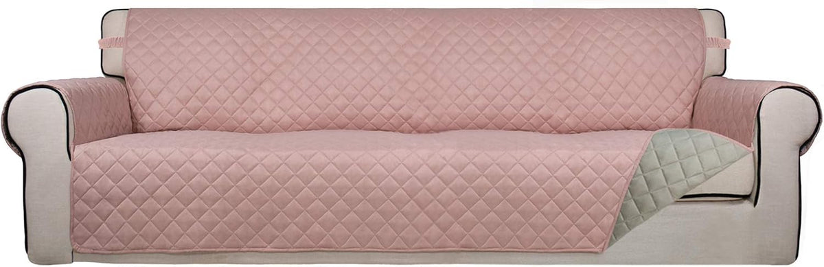 Reversible Quilted Sofa Cover Dog Couch Covers for Sofa, 66 in | Gray/Light Gray, Water Resistant Couch Protector, Washable Pet Couch Cover with Non Slip and Elastic Straps For Kids - Colors B