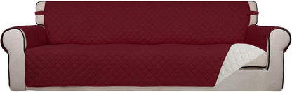 Reversible Quilted Sofa Cover Dog Couch Covers for Sofa, 66 in | Gray/Light Gray, Water Resistant Couch Protector, Washable Pet Couch Cover with Non Slip and Elastic Straps For Kids - Colors B