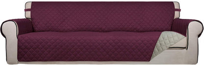 Reversible Quilted Sofa Cover Dog Couch Covers for Sofa, 66 in | Gray/Light Gray, Water Resistant Couch Protector, Washable Pet Couch Cover with Non Slip and Elastic Straps For Kids - Colors B